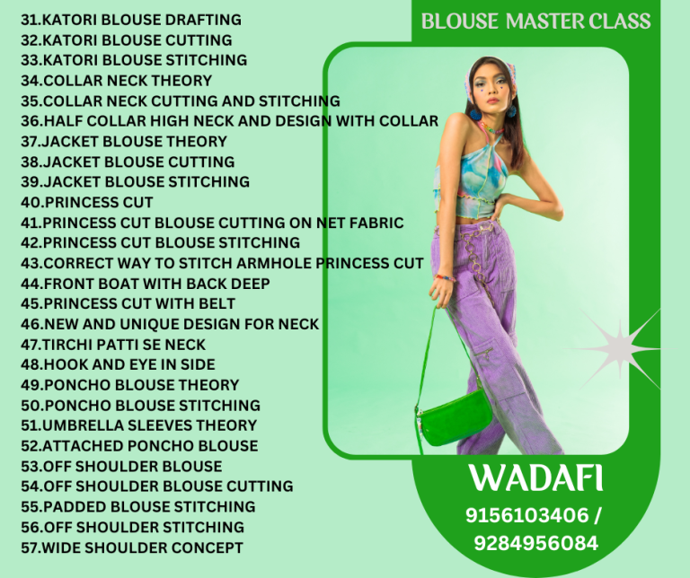 BLOUSE MASTER CLASS STITCHING SEWING TAILORING CLASS COURSE ACADEMY