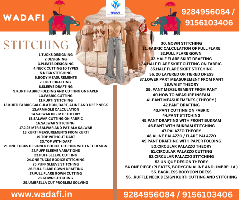 Stitching Tailoring Sewing Fashion Designing Course Class Academy Institute