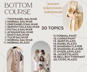 Stitching Tailoring Sewing Class Course Academy bottom course
