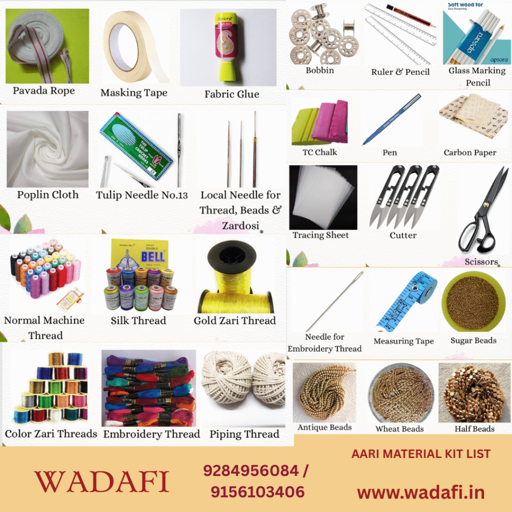 aari zardozi embroidery hand work sequence class course academy sewing tailoring